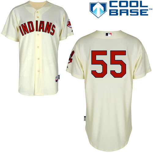Roberto Perez #55 MLB Jersey-Cleveland Indians Men's Authentic Alternate 2 White Cool Base Baseball Jersey